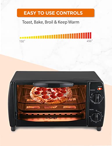 Commercial CHEF CHTO40B - 10 Liter 4 Slice Mechanical Toaster Oven