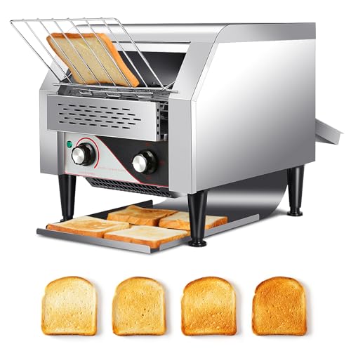 Hotaden Conveyor Toaster 300 Slices/Hour - Commercial Toaster for Restaurant Heavy Duty - Commercial Conveyor Toaster - 2200W Professional Toaster Oven for Buffets/Famliy Day/Camping