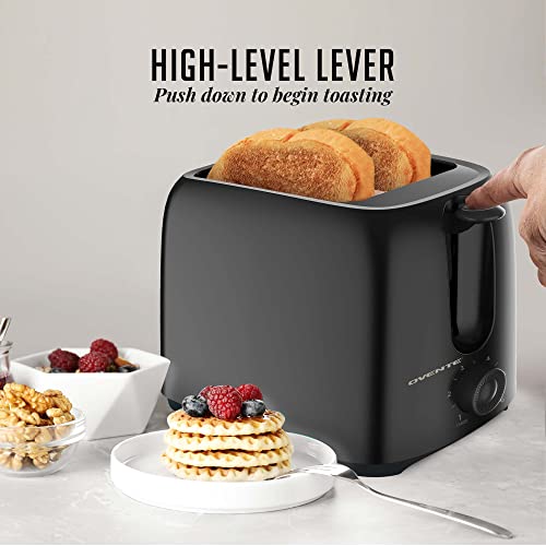 OVENTE TP2210B - Electric 2 Slice Toaster Machine with 6-Shade Toast Settings