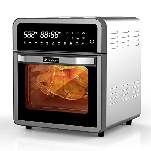 Air Fryer Toaster Oven 15.5 Quart，Aonbor Stainless Steel Convection Oven with One-Touch Control