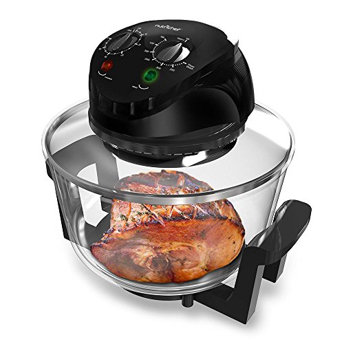 NutriChef PKCOV45 - Convection Countertop Toaster Oven - Healthy Kitchen Glass Air Fryer Roaster Oven