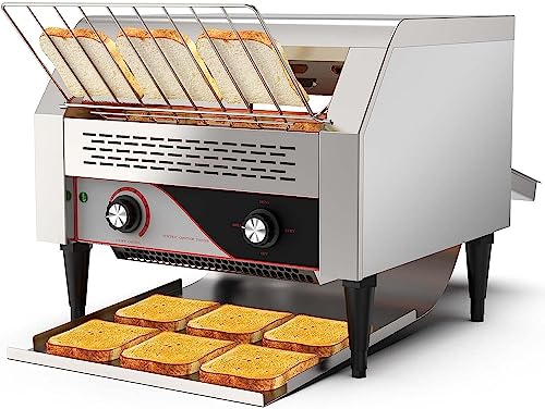 Ecojoy Conveyor Toaster 450 Slices/Hour - Commercial Toaster for Restaurant Heavy Duty - Auto Discharge Commercial Conveyor Toaster - 2600W Stainless Steel Toaster Oven for Buffets/Famliy Day/Camping