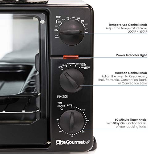 Elite Gourmet ERO-2008SZ - Counter Top Toaster Oven Rotisserie