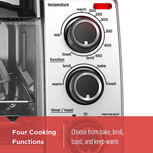 BLACK+DECKER TO1755SB - Black & Decker™ 4-Slice Toaster Oven fits 9" Pizza